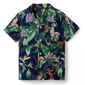 Janie and Jack 2T Boys TropicalJungle Cabana Monkey Print Kids Shirt